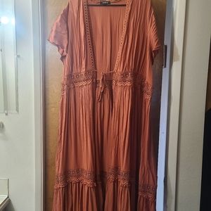 Rust short sleeve Duster Torrid size 3